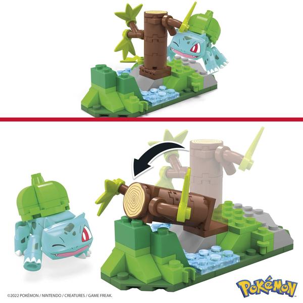 Imagem de Mega Pokemon Bulbasaur's Forest Trek Building Set com 82 tijolos compatíveis e peças se conectam com outros mundos, conjunto de presentes de brinquedo para maiores de 7 anos