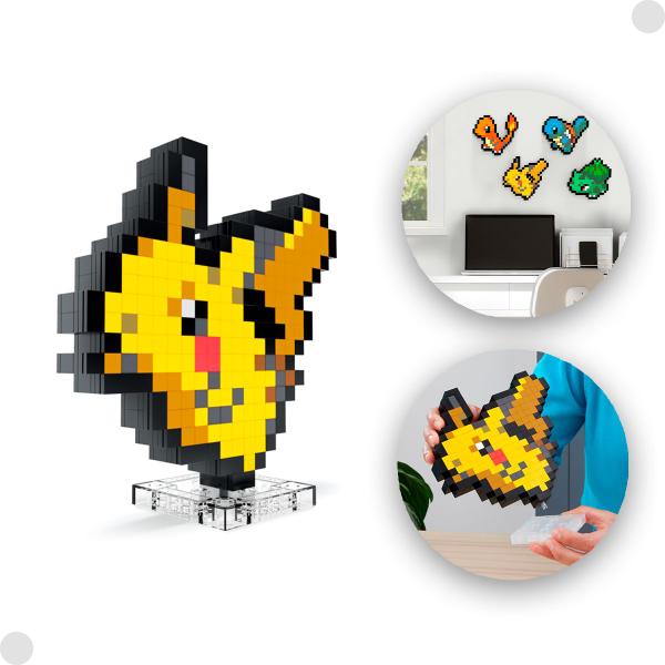 Imagem de Mega Pokémon Construção Pixel Art Pikachu HTH74 - Mattel