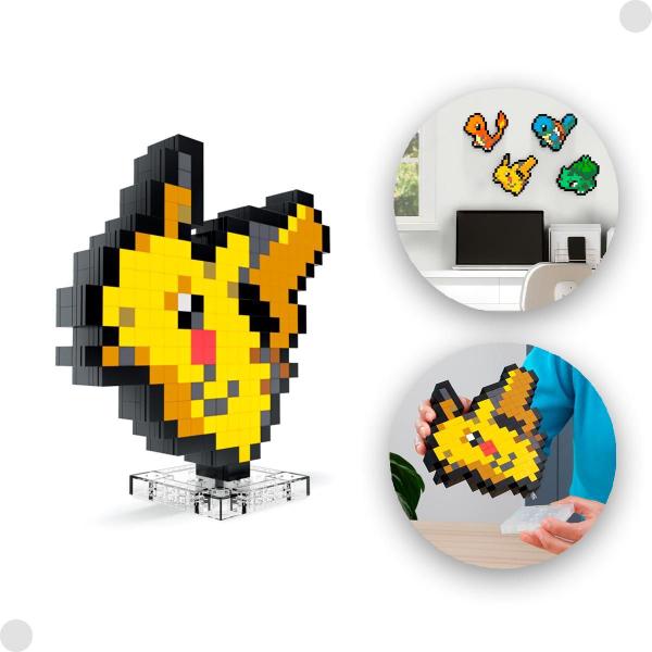 Imagem de Mega Pokémon Construção Pixel Art Pikachu Hth74 - Mattel