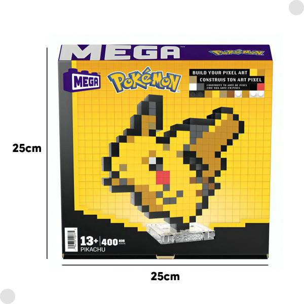 Imagem de Mega Pokémon Construção Pixel Art Pikachu Hth74 - Mattel