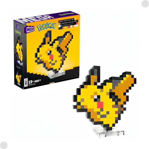 Imagem de Mega Pokémon Construção Pixel Art Pikachu Hth74 - Mattel