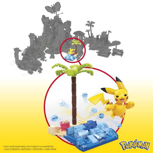 Mega Pokemon Pikachu's Beach Splash Building Set com 79 tijolos compatíveis e peças se conectam com outros mundos, conjunto de presentes de brinquedo para idades a partir de 7 anos Imagem de Mega Pokemon Pikachu's Beach Splash Building Set com 79 tijolos compatíveis e peças se conectam com outros mundos, conjunto de presentes de brinquedo para idades a partir de 7 anos