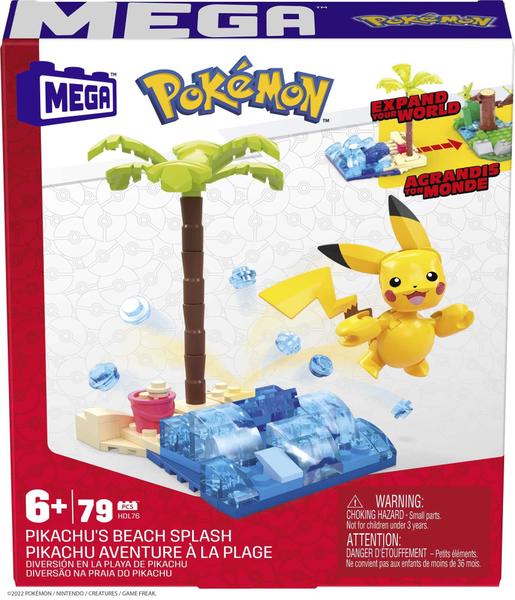 Mega Pokemon Pikachu's Beach Splash Building Set com 79 tijolos compatíveis e peças se conectam com outros mundos, conjunto de presentes de brinquedo para idades a partir de 7 anos Imagem de Mega Pokemon Pikachu's Beach Splash Building Set com 79 tijolos compatíveis e peças se conectam com outros mundos, conjunto de presentes de brinquedo para idades a partir de 7 anos