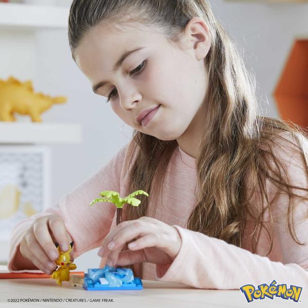 Mega Pokemon Pikachu's Beach Splash Building Set com 79 tijolos compatíveis e peças se conectam com outros mundos, conjunto de presentes de brinquedo para idades a partir de 7 anos Imagem de Mega Pokemon Pikachu's Beach Splash Building Set com 79 tijolos compatíveis e peças se conectam com outros mundos, conjunto de presentes de brinquedo para idades a partir de 7 anos