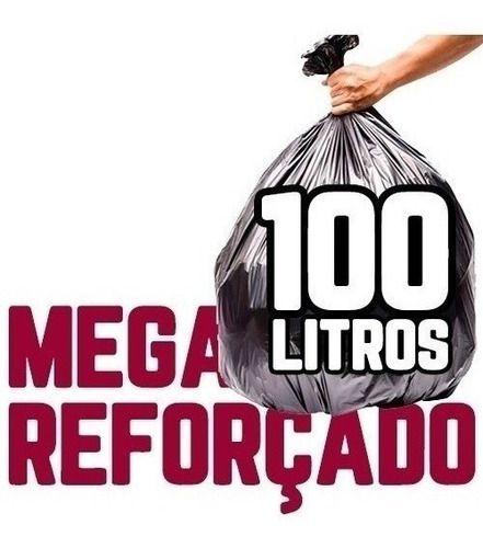 Imagem de Mega Reforçado Saco De Lixo 100 Litros 100Un Preto