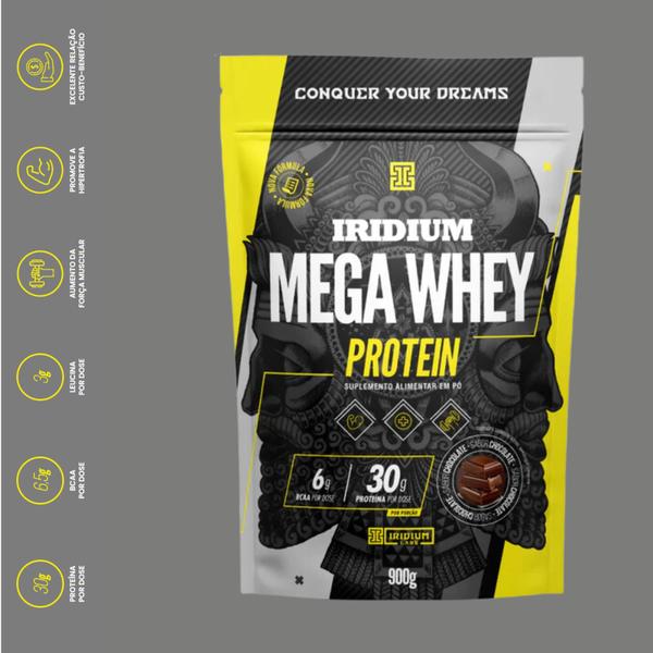 Imagem de Mega Whey Chocolate Proteína para Desempenho 900g  Iridium