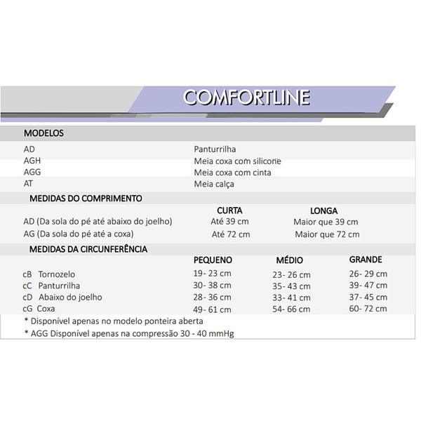 Imagem de Meia 3/4 comfortline 20-30 g curta  pé aberto bege (ad) - venosan