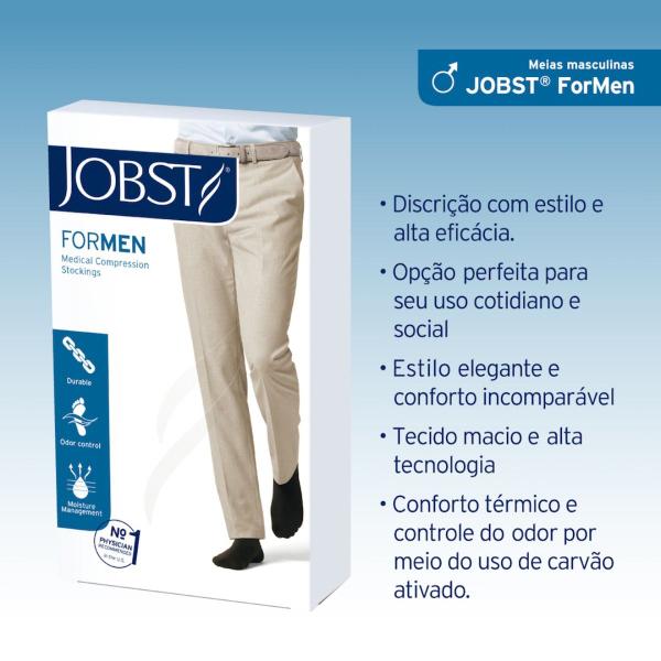 Imagem de Meia 3/4 Compressiva Masculina  Jobst Forman  20-30 mmHg - Preta