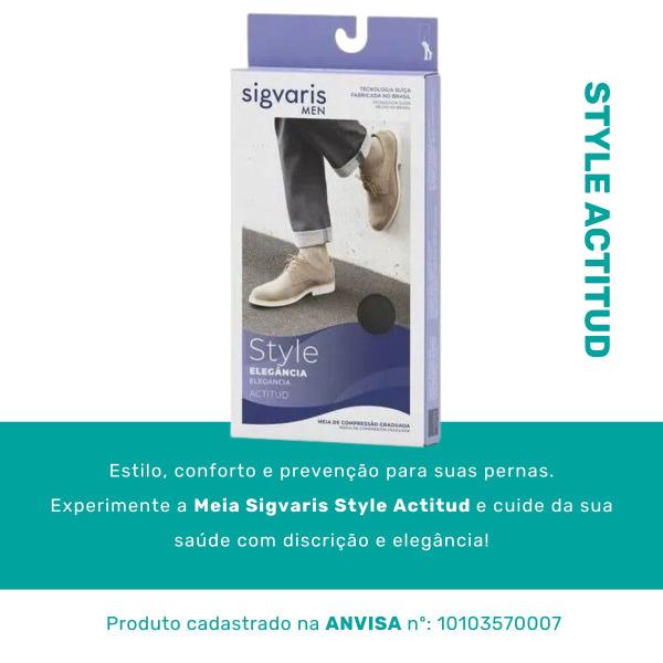 Imagem de Meia 3/4 Compressiva  Sigvaris Style Actitud  15-20 mmgh - Preta