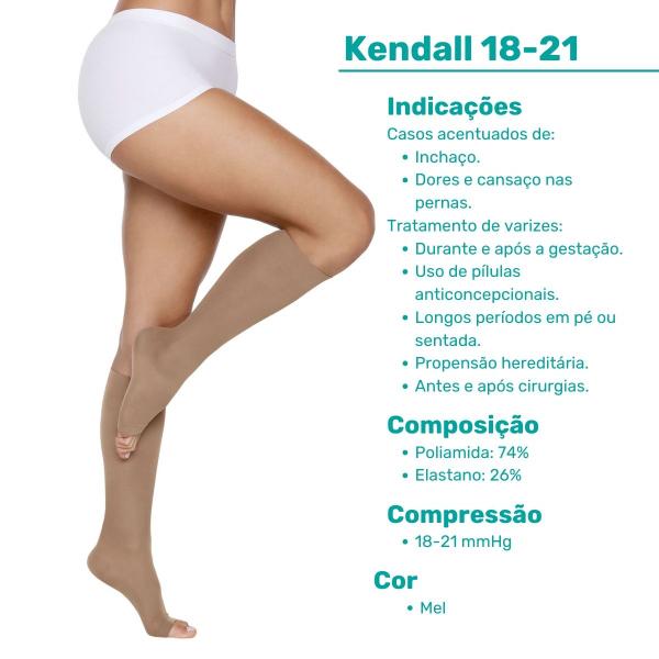 Imagem de Meia 3/4 de Média Compressão Kendall 18-21 Pé Aberto