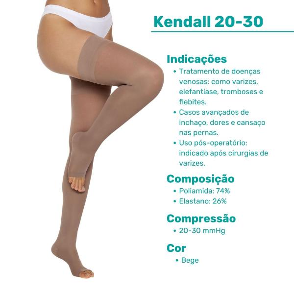 Imagem de Meia 7/8 de Alta Compressão Kendall 20-30 c/ Silicone Pé aberto