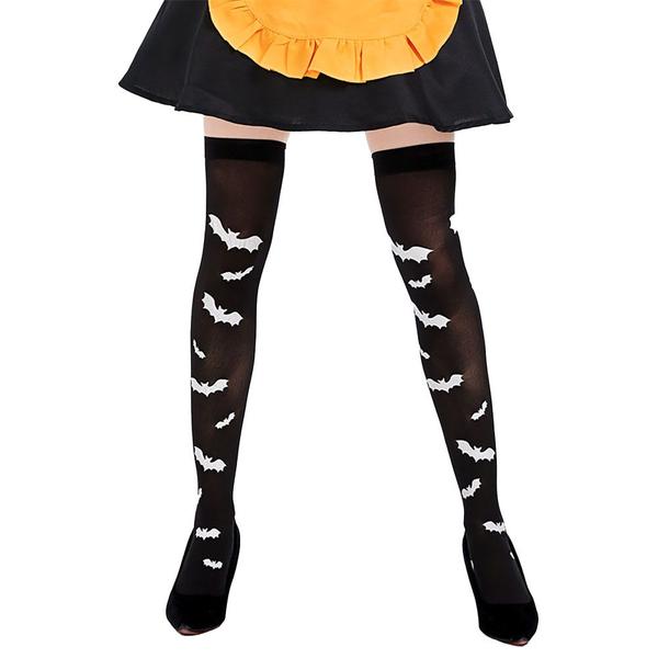 Imagem de Meia 7/8 Longa Adulto Festa Fantasia Halloween Cosplay: Modelo Morcego