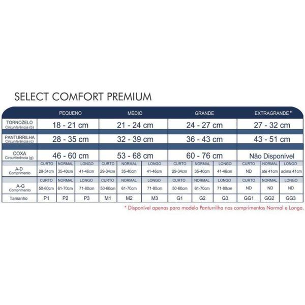 Imagem de Meia 7/8 Sigvaris Select Comfort Alta Compressão 30-40mmHg