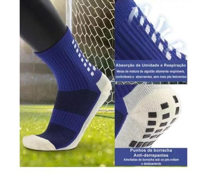 Meia Antiderrapante Futebol Esportiva Alta Qualidade Unissex - Lela Sports Imagem de Meia Antiderrapante Futebol Esportiva Alta Qualidade Unissex