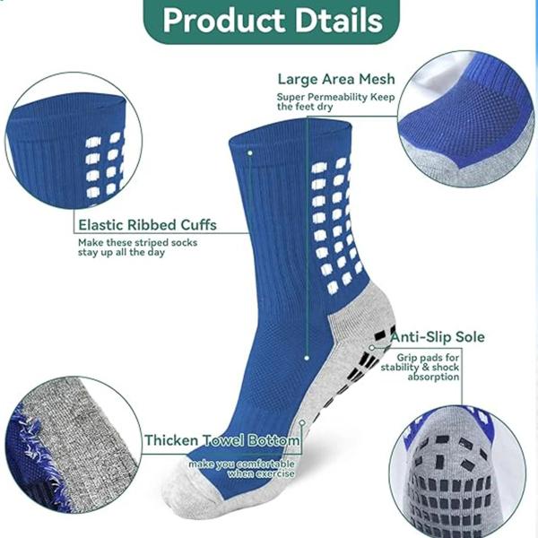 Imagem de Meia Antiderrapante Futebol Esportiva Tipo Trusox Pro Soccer Prosocks Cano Médio