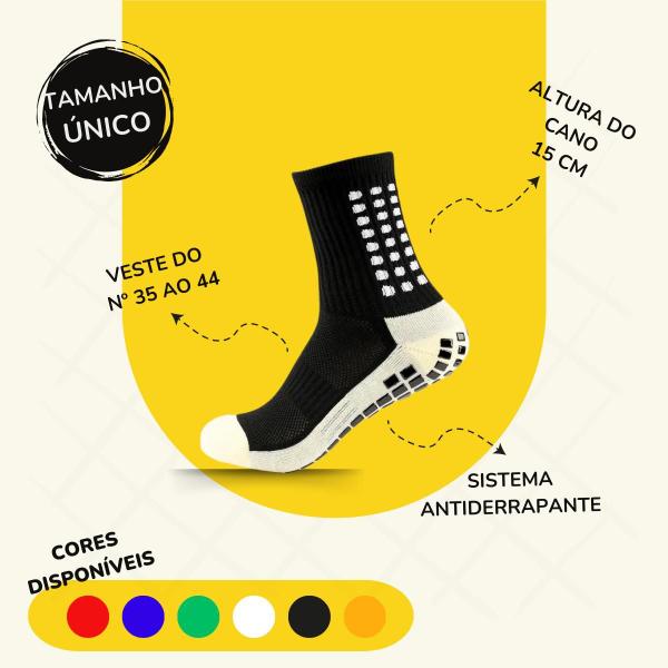 Imagem de Meia Antiderrapante Futebol Pro Socks Cano Médio Esportiva