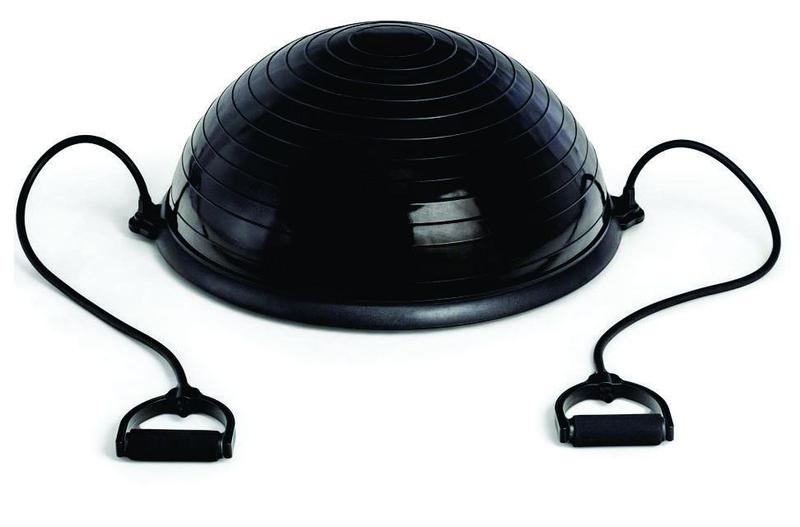 Imagem de Meia Bola Bosu Ball Suíça Com Bomba Alças Pilates Yoga Step Preto