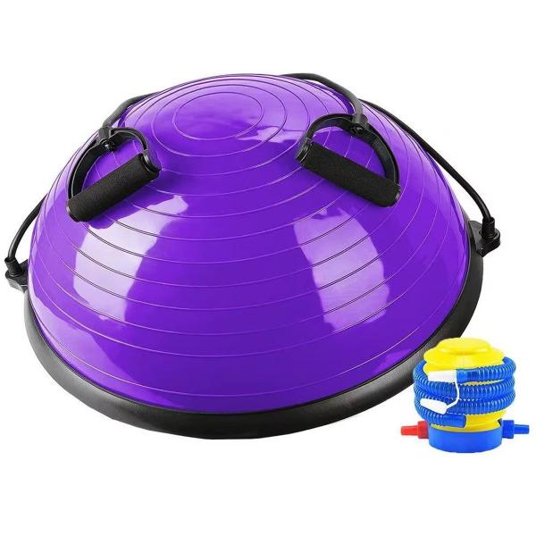 Imagem de Meia Bola Bosu Com Elastico Yoga Pilates Fisioterapia Reabilitaçao Academia Step Musculaçao Alongamento Exercicio Fitness