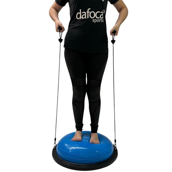 Imagem de Meia Bola Bosu Pilates 58cm Com Bomba e Alças Azul Liftness Dafoca Sports