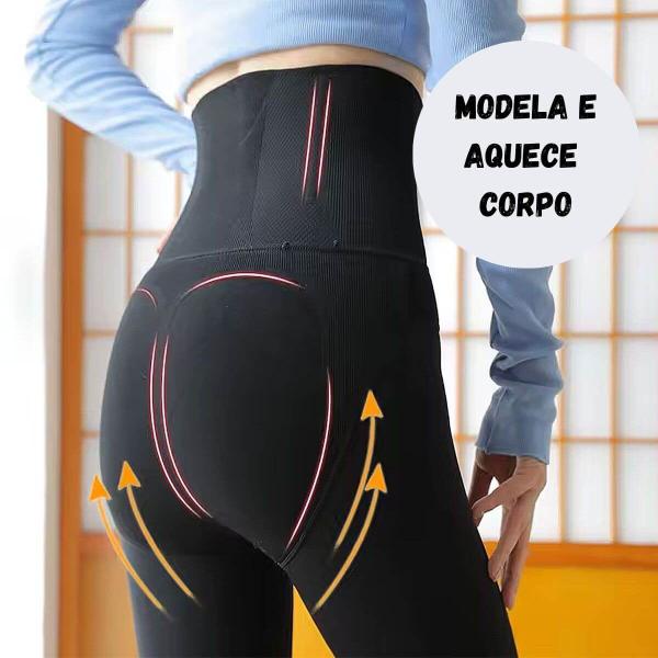 Imagem de Meia Calça De Lã Térmica Translúcida Forrada Pelinho Pelúcia Legging Com Pé Frio Inverno Empina Bumbum