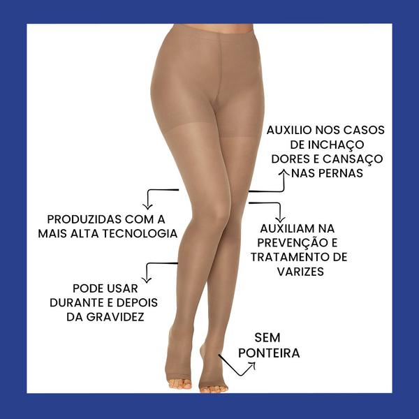 Imagem de Meia Calça Kendall De Média Compressão 18-21mmhg Feminino Sem Ponteira Para Inchaço E Dores