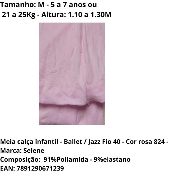 Imagem de Meia calça  Modelo Ballet Jazz danças infantil com elastano Fio 40