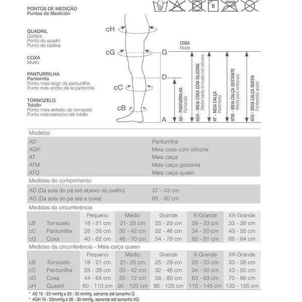 Imagem de Meia Calça Queen Média Compressão Venosan Legline 20-30 ATQ PE Aberto