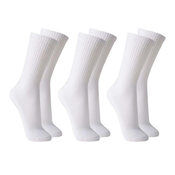 Meia Cano Alto Adulto Lupo Sport Kit com 3 Pares Branca 3292 Imagem de Meia Cano Alto Adulto Lupo Sport Kit com 3 Pares Branca 3292