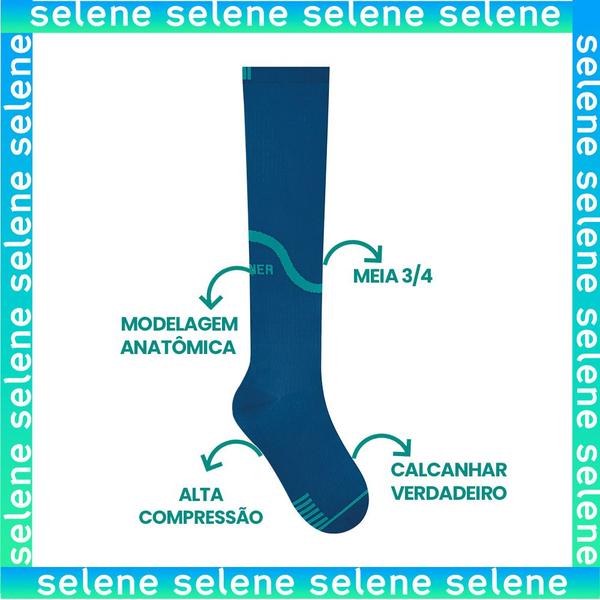 Imagem de Meia Compressão Esportiva Cano Alto 3/4 Corrida