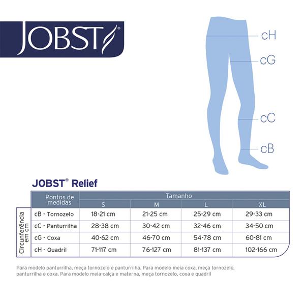 Imagem de Meia Compressão Jobst Relief 3/4 Panturrilha 20-30 mmHg Unissex Bege Sem Ponteira