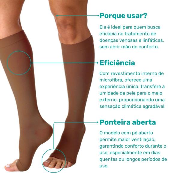 Imagem de Meia Compressiva 3/4 Panturrilha  Sigvaris Select Comfort Premium  20-30mmhg - Cor Chocolate