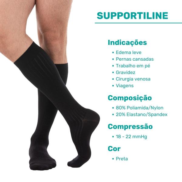 Imagem de Meia Compressiva 3/4 Venosan Supportline Soft 18-22 Unissex Preto