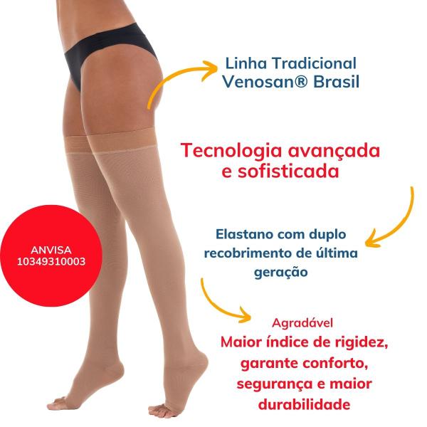 Imagem de Meia Compressiva Comfortline AGH 7/8 20-30 Pé Aberto Bege - Venosan