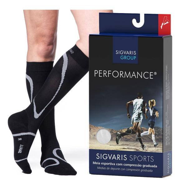 Imagem de Meia Compressiva para Esportes  Sigvaris Performance  20-30mmHg - Preta