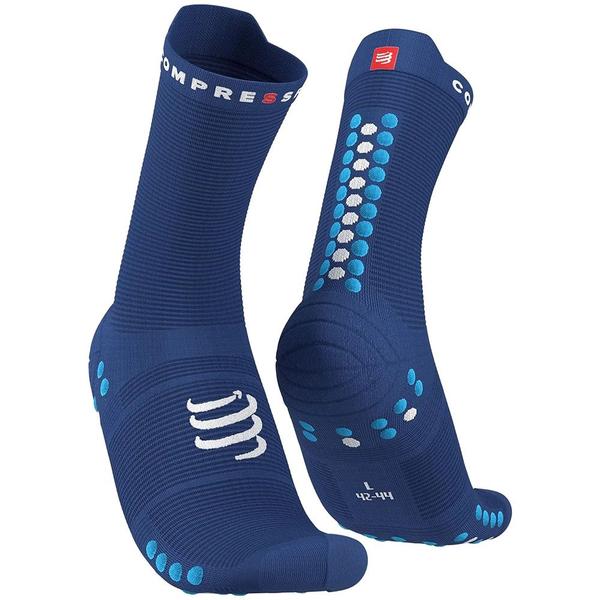 Imagem de Meia Compressport Pro Racing V4.0 Run High Sodalite-Fluo Blue