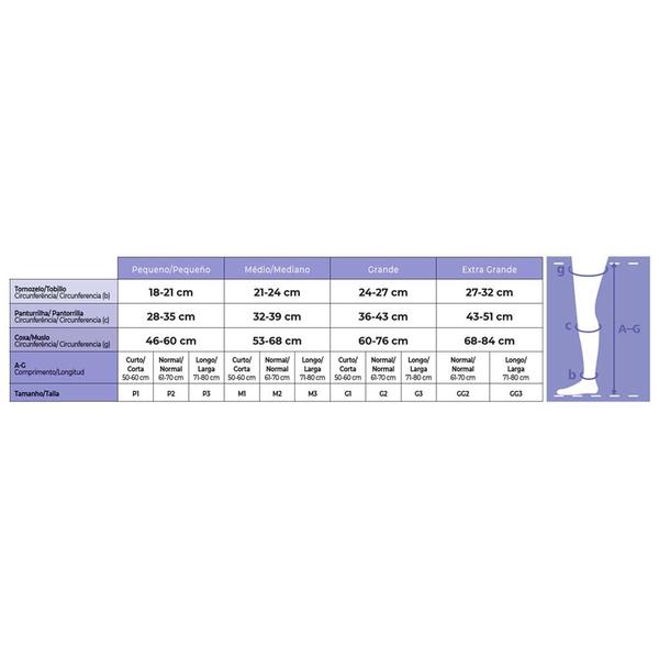 Imagem de Meia Coxa (7/8) Sigvaris Select Comfort Premium 20-30 mmHg G (Tamanho Grande) Normal, Cor Natural, Ponteira Aberta