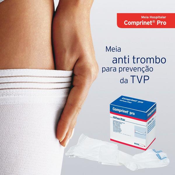 Imagem de Meia Coxa Anti-Trombo Comprinet Pro Compressão 18 mmHg Ponteira Aberta Branca - Jobst