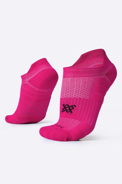 Imagem de Meia Curta para Corrida HUPI Running Pro Invisível Rosa Magenta