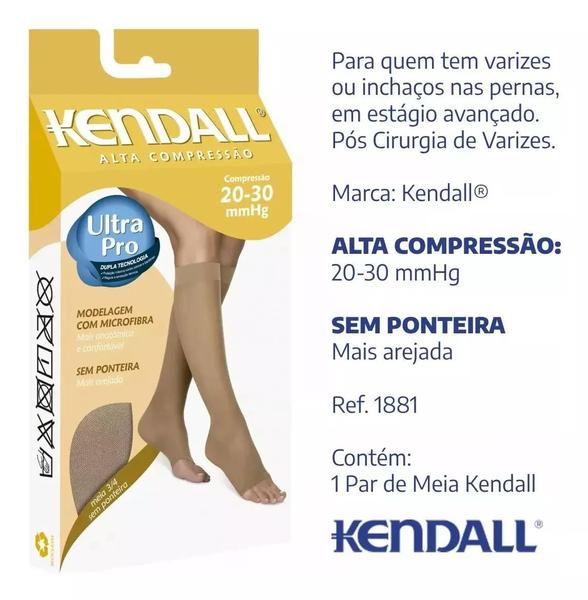 Imagem de Meia de Alta Compressão Kendall Sem Ponteira 3/4 - Feminina