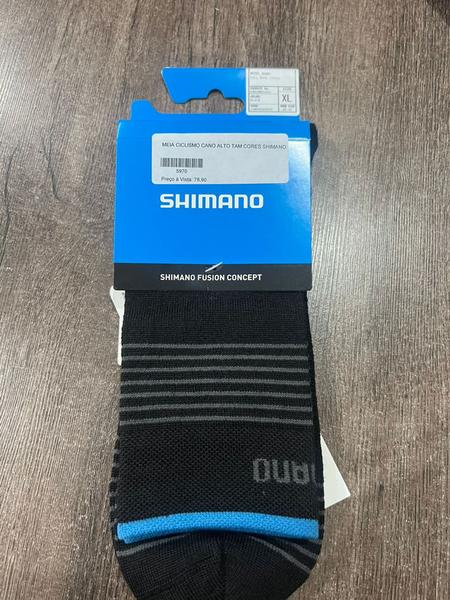 Imagem de Meia De Ciclismo Shimano Cano ALTO Preto 46-48