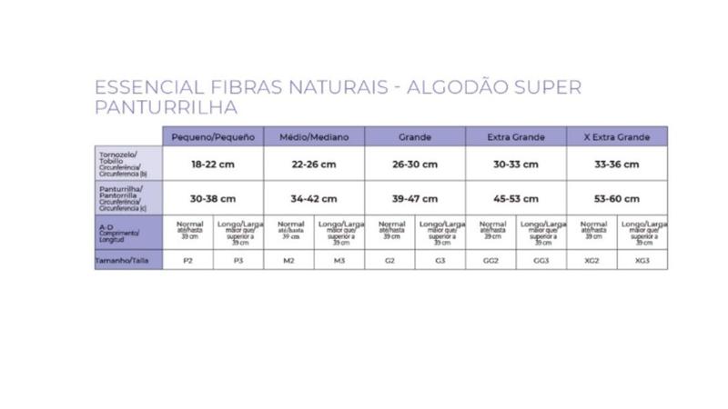 Imagem de Meia de Compressão Essencial Fibras Naturais Panturrilha 20-30mmhg Sigvaris