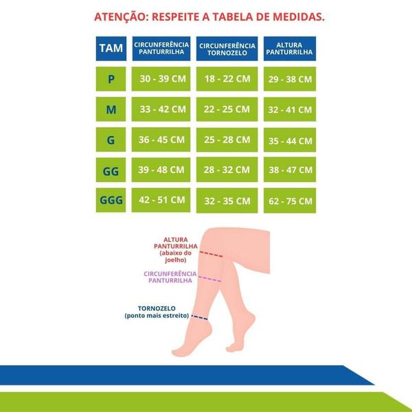 Imagem de Meia de Compressão Graduada Antitrombo e Antiembolismo 3/4 15-21 Mmhg Varipress New Form