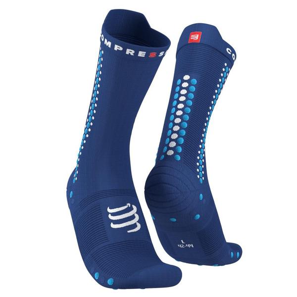 Imagem de Meia de compressão p/ Bike cano médio Azul  Bike V4.0 - COMPRESSPORT