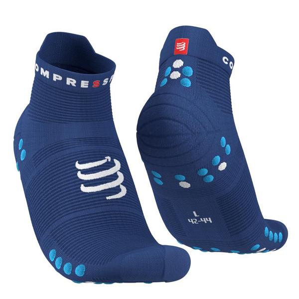 Imagem de Meia de compressão p/ corrida cano curto Azul  Low V4.0 - COMPRESSPORT