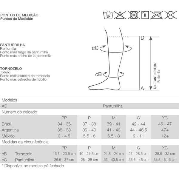 Imagem de Meia de Compressão Panturrilha 3/4 18 - 22mmHg Unissex Supportiline Soft Preto Venosan