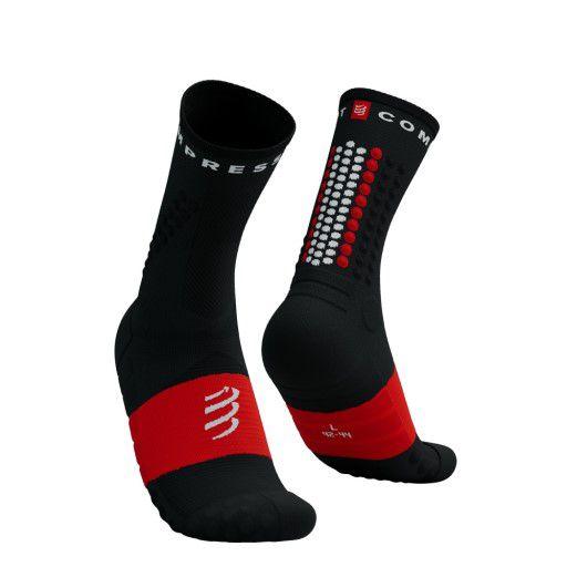 Imagem de Meia de Compressão para trilha - Ultra Trail Socks V2.0 - Preta/Vermelha - COMPRESSPORT