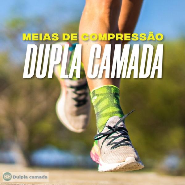 Imagem de Meia de Compressão PowerSox Dupla Camada para Corrida Cano Baixo TE77C