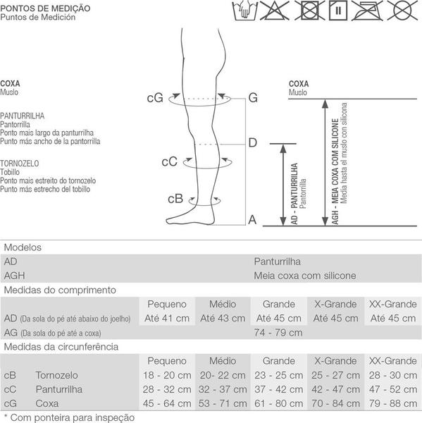 Imagem de Meia De Compressao Venosan Aes Meia Coxa 7/8 Agh Xg Pe Aberto Branco