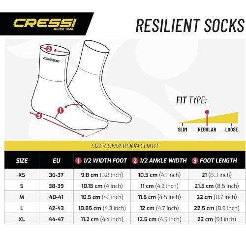 Imagem de Meia de Neoprene para Mergulho Cressi Resilient 5mm 39-40