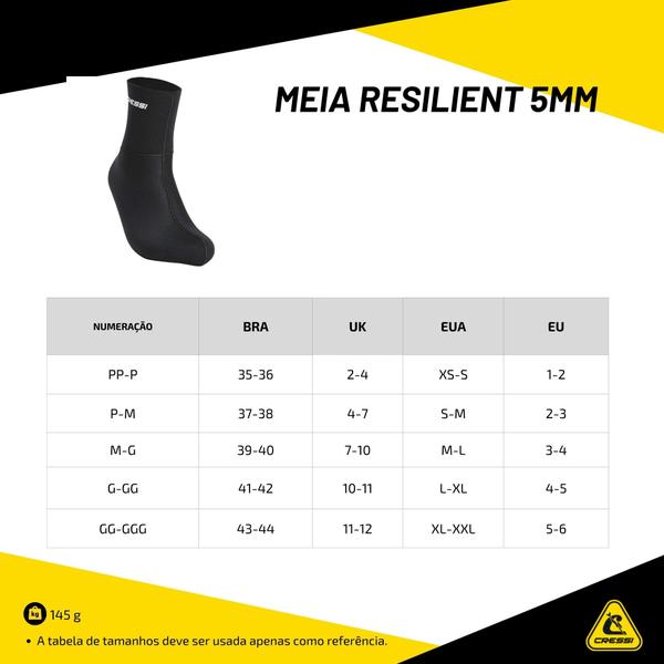 Imagem de Meia De Neoprene Para Mergulho Cressi Resilient 5mm